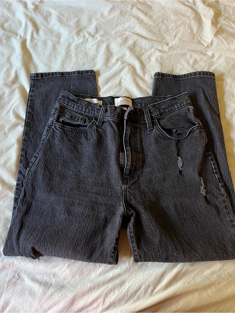 Universal Thread Black Straight Leg Jeans with Light Distress